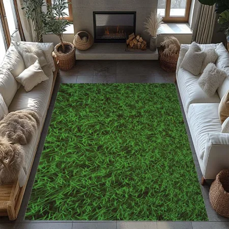 Patterned grass carpet