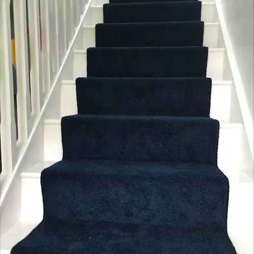 Minimalist Solid-Color Stair Carpets